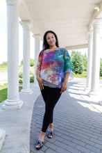 Load image into Gallery viewer, Black LABB Clothing | BL18-226 Coloured Marble Asymmetric Mesh Top
