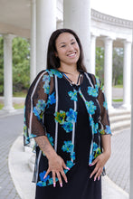 Load image into Gallery viewer, Black LABB Clothing | BL22-222 Aqua Stripe Criss Cross Overlay
