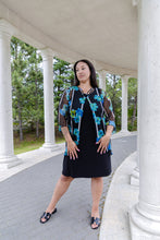 Load image into Gallery viewer, Black LABB Clothing | BL22-222 Aqua Stripe Criss Cross Overlay
