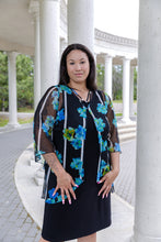 Load image into Gallery viewer, Black LABB Clothing | BL22-222 Aqua Stripe Criss Cross Overlay
