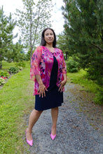 Load image into Gallery viewer, Black LABB Clothing | BL22-227 Luscious Pink Criss Cross Overlay
