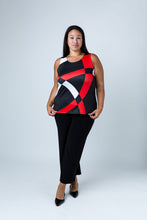 Load image into Gallery viewer, Black LABB Clothing | BL24-202 Perfect Red Geo Petite Tank
