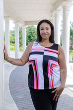 Load image into Gallery viewer, Black LABB Clothing | BL24-220 Coloured Lines Petite Tank
