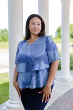 Load image into Gallery viewer, Black LABB Clothing | BL53-224 Denim Craze Lillie Short Sleeve Layered Top
