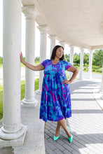 Load image into Gallery viewer, Black LABB Clothing | BL58-218 3 Tier Whimsical Blue Short Sleeve Dress
