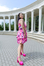 Load image into Gallery viewer, Black LABB Clothing | BL60-227 Luscious Pink 2 in 1 Pintuck Dress
