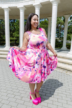 Load image into Gallery viewer, Black LABB Clothing | BL60-227 Luscious Pink 2 in 1 Pintuck Dress

