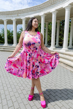 Load image into Gallery viewer, Black LABB Clothing | BL60-227 Luscious Pink 2 in 1 Pintuck Dress
