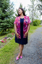 Load image into Gallery viewer, Black LABB Clothing | BL61-227 Luscious Pink Short Sleeve Mesh Shrug
