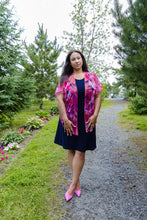 Load image into Gallery viewer, Black LABB Clothing | BL61-227 Luscious Pink Short Sleeve Mesh Shrug
