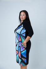 Load image into Gallery viewer, Black LABB Clothing | BL64-203 Mosaic Asymmetric Dress
