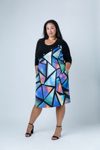 Load image into Gallery viewer, Black LABB Clothing | BL64-203 Mosaic Asymmetric Dress
