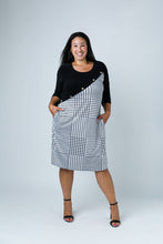 Load image into Gallery viewer, Black LABB Clothing | BL64-204 Houndstooth Asymmetric Dress
