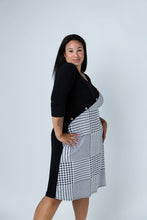 Load image into Gallery viewer, Black LABB Clothing | BL64-204 Houndstooth Asymmetric Dress
