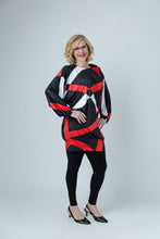 Load image into Gallery viewer, Black LABB Clothing | BL66-202 Red Geo Banded Top
