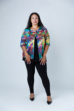 Load image into Gallery viewer, Black LABB Clothing | BL73-209 Dragonfly/Navy Front Split Top
