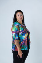 Load image into Gallery viewer, Black LABB Clothing | BL73-209 Dragonfly/Navy Front Split Top
