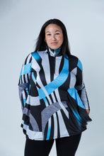 Load image into Gallery viewer, Black LABB Clothing | BL75-206 Black/Teal Swirl 2 Pocket Tunic
