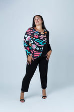 Load image into Gallery viewer, Black LABB Clothing | BL76-208Y 80&#39;s Side Button Tulip Hem Top
