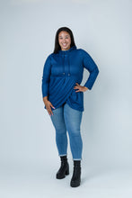 Load image into Gallery viewer, Black LABB Clothing | BL77-214Y Denim Blue Peplum Tunic
