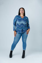 Load image into Gallery viewer, Black LABB Clothing | BL78-211Y Chevron Print Sweater
