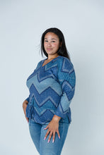 Load image into Gallery viewer, Black LABB Clothing | BL78-211Y Chevron Print Sweater
