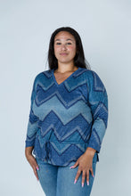 Load image into Gallery viewer, Black LABB Clothing | BL78-211Y Chevron Print Sweater
