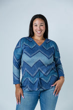 Load image into Gallery viewer, Black LABB Clothing | BL78-211Y Chevron Print Sweater
