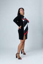 Load image into Gallery viewer, Black LABB Clothing | BL81-202 Red Geo Side Zip Tunic
