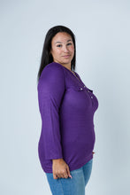 Load image into Gallery viewer, Black LABB Clothing | BL82-215Y Grape V-Neck Front Pocket Top
