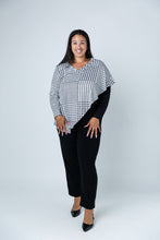 Load image into Gallery viewer, Black LABB Clothing | BL84-204Y Houndstooth Overlay Top
