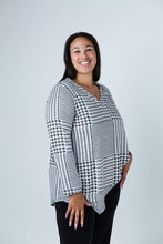 Load image into Gallery viewer, Black LABB Clothing | BL84-204Y Houndstooth Overlay Top
