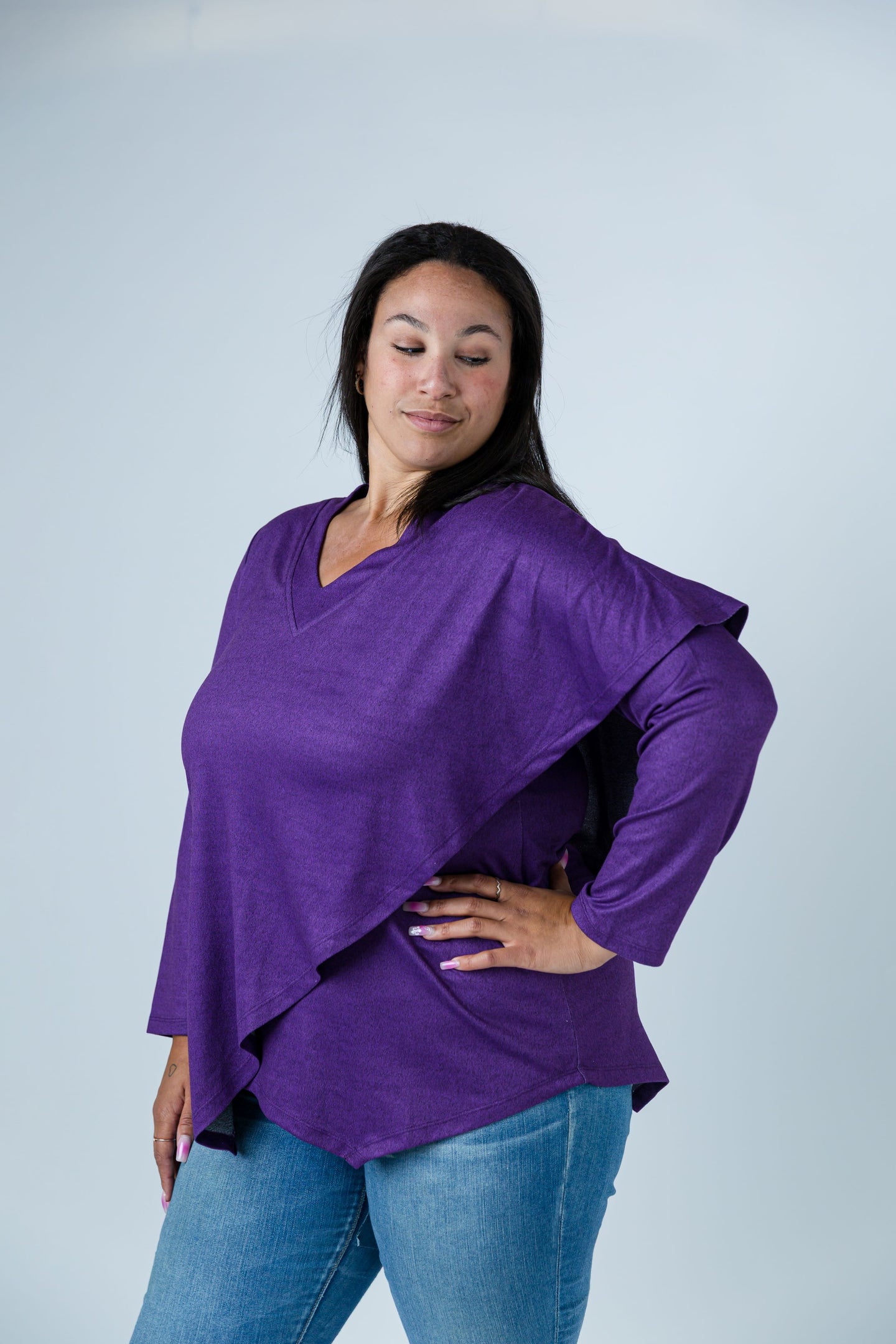 Black LABB Clothing | BL84-215Y Grape Overlay Top