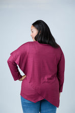 Load image into Gallery viewer, Black LABB Clothing | BL84-216Y Cranberry Overlay Top
