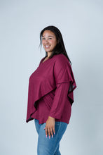 Load image into Gallery viewer, Black LABB Clothing | BL84-216Y Cranberry Overlay Top
