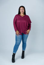 Load image into Gallery viewer, Black LABB Clothing | BL84-216Y Cranberry Overlay Top
