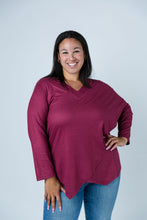 Load image into Gallery viewer, Black LABB Clothing | BL84-216Y Cranberry Overlay Top
