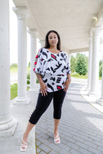 Load image into Gallery viewer, Black LABB Clothing | BL88-219 Mono Splash Ladder Sleeve Overlay Top
