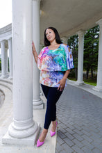 Load image into Gallery viewer, Black LABB Clothing | BL88-226 Coloured Marble Ladder Sleeve Overlay Top
