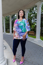 Load image into Gallery viewer, Black LABB Clothing | BL88-226 Coloured Marble Ladder Sleeve Overlay Top
