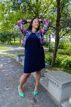 Load image into Gallery viewer, Black LABB Clothing | BL91-223/Navy Fresh Mag Mesh Jacket with Navy Linen Trim
