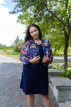 Load image into Gallery viewer, Black LABB Clothing | BL91-223/Navy Fresh Mag Mesh Jacket with Navy Linen Trim
