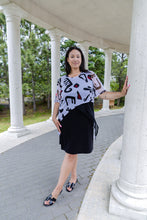 Load image into Gallery viewer, Black LABB Clothing | BL93-219 Mono Splash Layered Mesh Split Top
