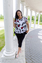 Load image into Gallery viewer, Black LABB Clothing | BL95-219 Mono Splash Combo V-Neck Tunic
