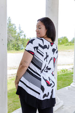 Load image into Gallery viewer, Black LABB Clothing | BL95-219 Mono Splash Combo V-Neck Tunic
