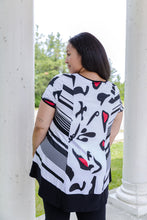 Load image into Gallery viewer, Black LABB Clothing | BL95-219 Mono Splash Combo V-Neck Tunic
