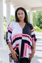 Load image into Gallery viewer, Black LABB Clothing | BL96-220 Coloured Lines Asymmetric Tunic
