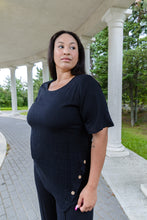 Load image into Gallery viewer, Black LABB Clothing | BL97-99 Black Linen Short Sleeve Tunic
