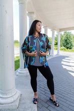Load image into Gallery viewer, Black LABB Clothing | BL22-222 Aqua Stripe Criss Cross Overlay
