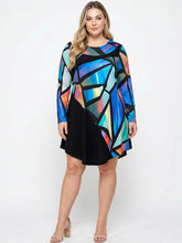 Load image into Gallery viewer, Black LABB Clothing | BL85-203 Mosaic Colour Block Tunic
